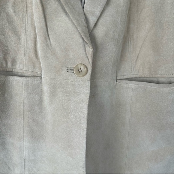 Denim & Co Women’s Suede Blazer Jacket Size Medium Tan Leather Office Wear - Picture 4 of 10
